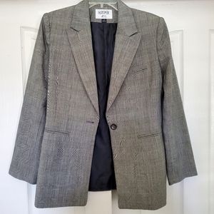 Sz 8 Kasper ASL Gray Plaid Blazer
